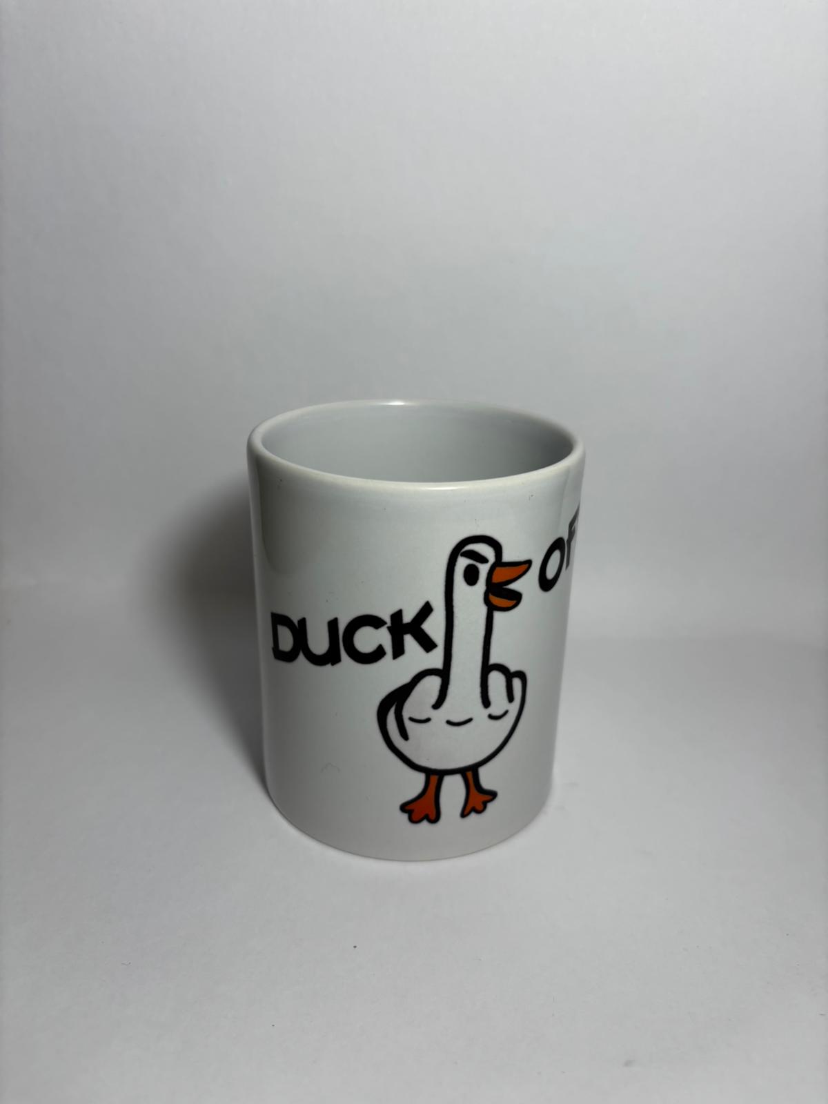 DUCK OFF Temalı Seramik Beyaz Kupa